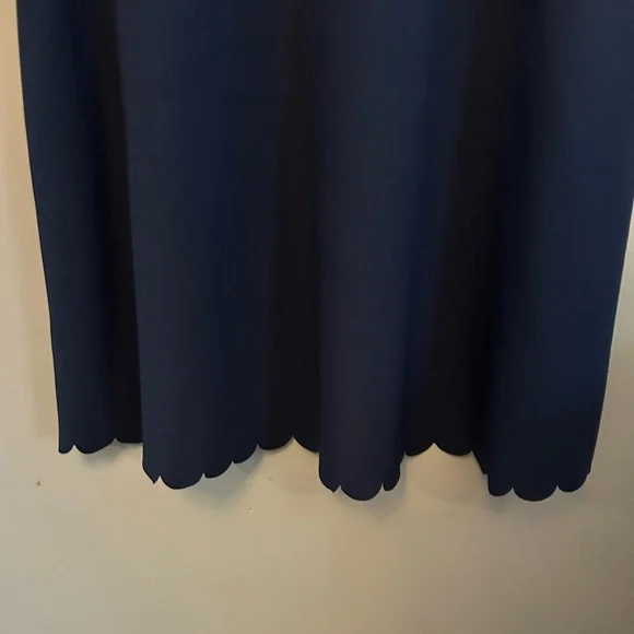 Banana Republic Factory Dress - Navy scalloped sheath short sleeve skater style - Picture 5 of 9